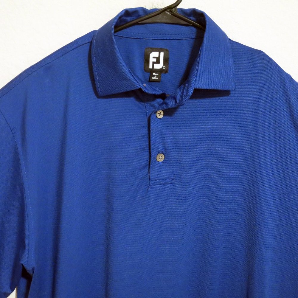 FootJoy Mens Short Sleeve Stretch Performance Polo Shirt Large Blue